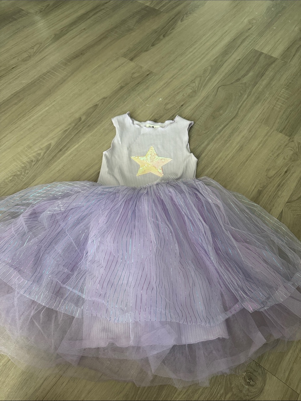 Lilac Star Tulle Party Dress for Girls